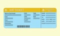 Airline boarding pass ticket. Travel concept. Detailed blank of airplane ticket. Colorful vector illustration. Royalty Free Stock Photo